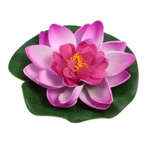 Unique Bargains Artificial Lotus Flower for Garden Ponds Pool Decoration 1 Pcs - 1 of 4