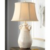 Regency Hill Isabella Cottage Accent Table Lamp Rustic 27" Tall Ivory Ceramic Milk Jar Crackle Beige Bell Shade for Bedroom Living Room Bedside Office - 2 of 4