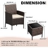 Acekool 3-Piece Outdoor Patio Furniture Set – Weather-Resistant Rattan Seating with Upholstered Cushions & Glass Storage Coffee Table - 4 of 4