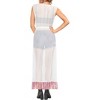 LA LEELA Women's Summer Open Front Oversized Vacation Beachwear Long Bathing Suit Duster Cardigan for Women Holiday Swimwear Coverups M-L White, Solid - 2 of 4