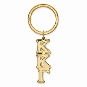 Black Bow Jewelry 14k Yellow Gold Plated Sterling Silver Kappa Kappa Gamma Greek Life Key Chain - 1 of 3