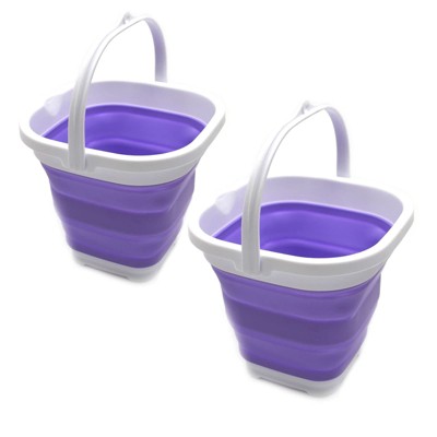 SAMMART 2.6L (0.68 Gallon) Super Mini Sqare Collapsible Plastic Bucket