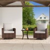 GARVEE Patio Wicker Swivel Rocker Chairs, 3 Piece Outdoor Rattan Patio Furniture Set with Comfy Cushions Tempered Glass Top Table, Bistro Chair Sets - 3 of 4