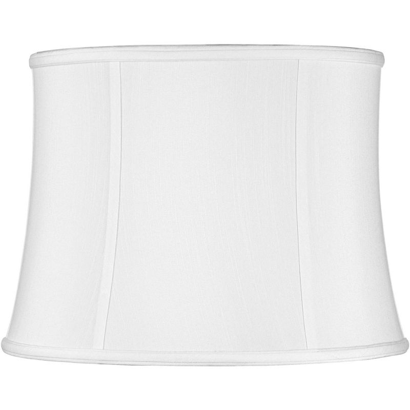 Imperial Shade White Medium Drum Lamp Shade 14" Top x 16" Bottom x 12" Slant (Spider) Replacement with Harp and Finial, 1 of 9