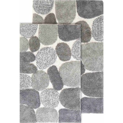 2pc Berkeley Geometric Bath Rug Set Gray/white - Chesapeake : Target