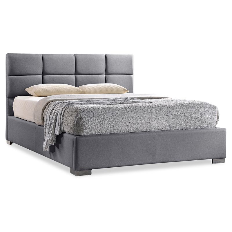 Queen Sophie Modern and Contemporary Fabric Upholstered Platform Bed Gray - Baxton Studio, 1 of 6