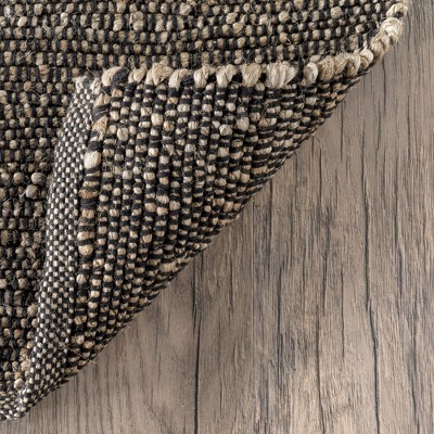 Charcoal Cotton-Blend 6' x 9' Flat Woven Handmade Area Rug