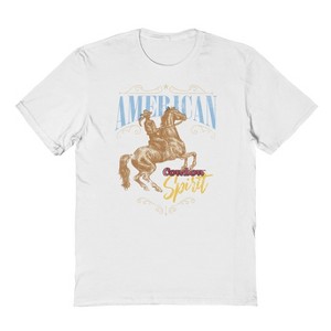 Rerun Island Men's American Cowbow Spirit Short Sleeve Graphic Cotton T-Shirt - 1 of 2
