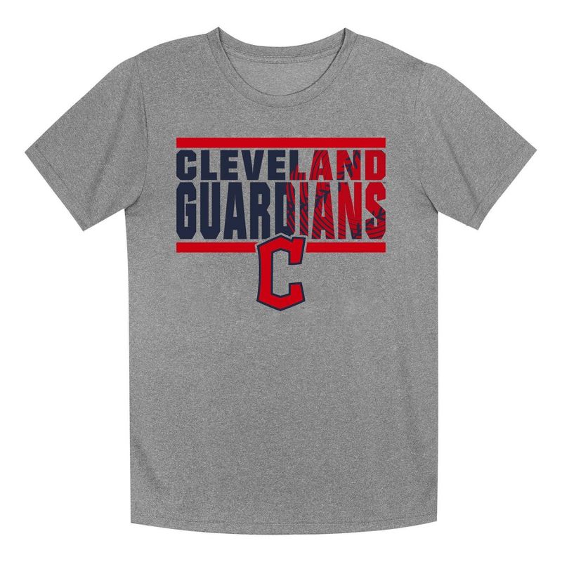 MLB Cleveland Guardians Boys&#39; Gray Poly T-Shirt, 1 of 2