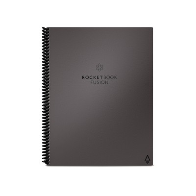 Fusion Smart Reusable Notebook 7 Page Styles 42 Pages 8.5&#34;x11&#34; Letter Size Eco-Friendly Notebook Gray - Rocketbook