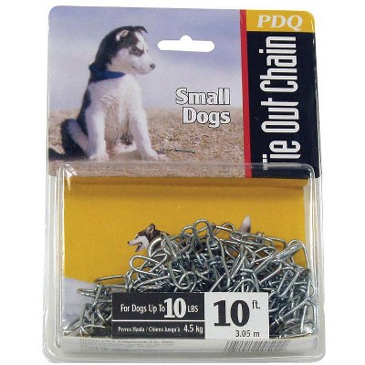 PDQ Silver Swivel Steel Dog Tie Out Chain Small