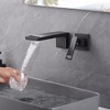 Sumerain Waterfall Brass Wall Mount Bathroom Sink Faucet, Vanities Faucets, Matte Black - 4 of 4