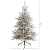 5ft. Flocked Spruce Artificial Christmas Tree with 200 Clear Lights and 604 Branches – Snow-Kissed Holiday X-Mas Glow - 2 of 4