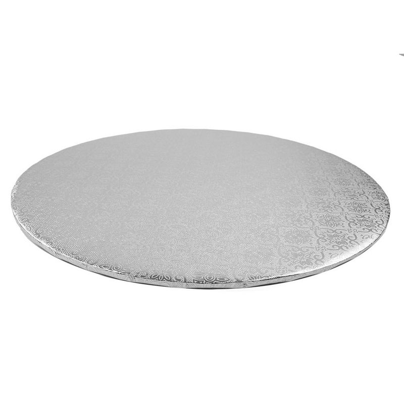 O'Creme Round Silver Cake Board, 16" x 1/4" High, Pack of 10, 2 of 3