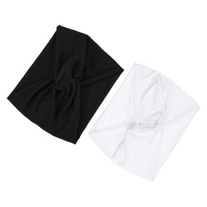 Unique Bargains Women's Elastic Twisted Knot Wide Headbands 2 Pcs - 1 of 4