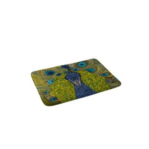 21"x34" Mr Pavo Real Bath Rug Blue - Deny Designs: Machine Washable, Microfiber, Animal Pattern - 1 of 3