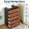 5 Drawers Dresser for Bedroom, 46" Tall Modern Chest of Drawers with Vintage Circle Handle w/Curved Profile Design, Wood Dresser for Bedroom - 3 of 4