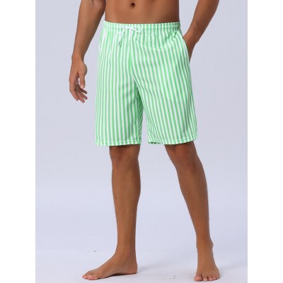 INSPIRE CHIC Men's Casual Summer Holiday Drawstring Waist Beach Striped Swimwear Shorts Light Green 36 — фото 2
