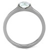 Slickblue Women's Polished Stainless Steel Solitaire Ring with 7.5mm Oval-Cut Clear CZ, Lightweight, size 5–10 - 3 of 4