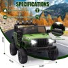 12V Kids Ride On Truck, Battery Powered Toy Car with Remote Control and Dual Motors, Electric Vehicle Truck W/LED Light, Music for Boys Girls 3-8 - 3 of 4