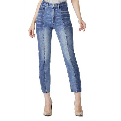Women's Wo's High Rise Two Tone Slim Straight Jean - RISEN
