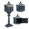 Cast Aluminum Mailbox with Post, Heavy Duty Rust Proof Mailbox with Lock Design, Key, Address Panel and Expansion Bolts for Outside House Black - 2 of 4