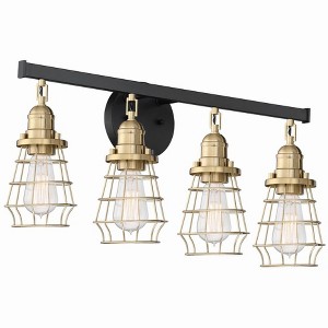 Craftmade Lighting Thatcher 4 - Light Vanity in  Flat Black/Satin Brass - 1 of 1