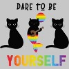 Adult Design By Humans Dare To Be Yourself Pride Cat Mermaid By Avocato T-Shirt - 2 of 2