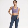 Anna-Kaci Active Women's Scoop Neck Sports Bra with Wide Shoulder Straps and Seamless Fitted Design - 2 of 4