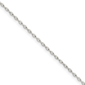 Black Bow Jewelry 1.4mm Sterling Silver Solid Beveled Oval Cable Chain Necklace - 1 of 4