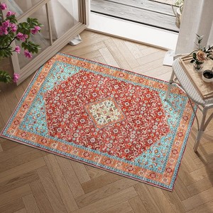 5 * 7ft Persia Style Area Rug, Area RugTROPOW  Vintage Print Large Rug-Machine Washable Stain-Resistant Area Rug - 1 of 4