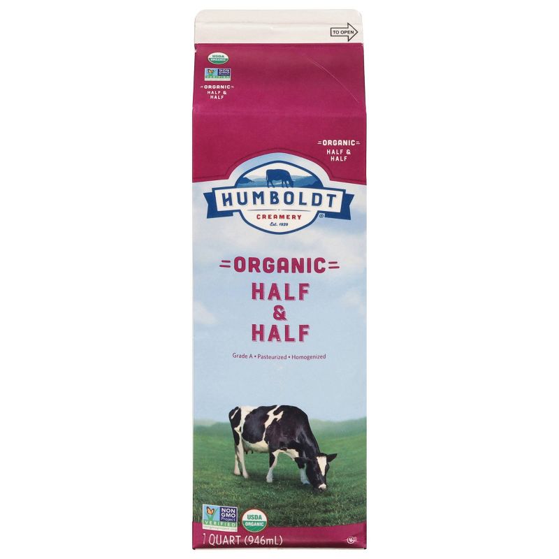 Humboldt Creamery Organic Half &#38; Half - 32 fl oz (1qt), 1 of 5
