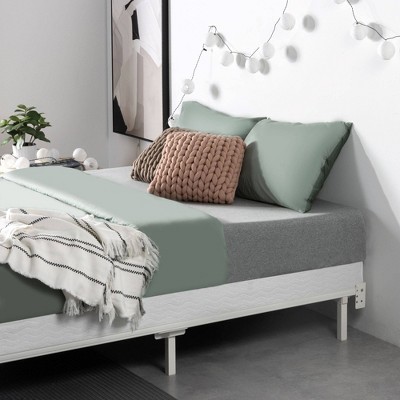 Twin Gray Metal Smart Box Spring with Quick Assembly