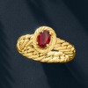 Ross-Simons 0.70 Carat Garnet Curb-Link Ring in 14kt Yellow Gold - 4 of 4