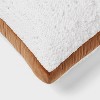 Square Boucle Velvet Gusset Throw Pillow Ivory/Caramel - Threshold™ - 4 of 4