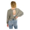Women's Solid Knit Open Back Top - White Birch - 4 of 4