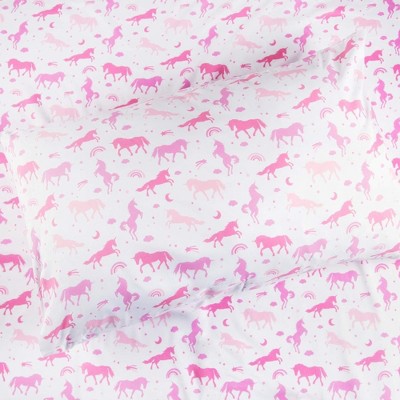 Tadpoles 3-Piece Unicorn Sheet Set | 1 Twin Flat Sheet, 1 Twin Fitted Sheet & 1 Queen Pillowcase