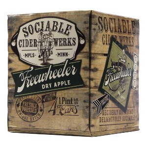 Sociable Freewheeler Dry Apple Hard Cider - 4pk/16 fl oz Cans - 1 of 4