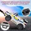 12V Kids Ride On Police Car with Remote Control Electric Police Car with LED Flashing Light, Megaphone, Spring Suspension, Handle, Music, White - 3 of 4