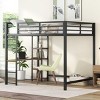 Streamdale Full Size Metal Loft Bed with Built-in Desk and Storage Shelves, Black - 2 of 4