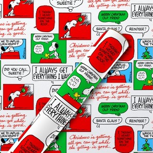 American Greetings 30" 25 sq ft White Kraft Peanuts Comic Strip And Handwritten Note Gift Wrap - 1 of 3