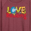 Women's - Dr. Seuss - The Cat In The Hat Book Cover Love Reading Lightweight French Terry Wide Neck Long Sleeve Shirt - 2 of 4