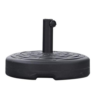 Whiteline Modern Outdoor Living BAS1695-BLK Eliana Round Umbrella Base in Black Made of Plastic