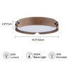 LLHZSY 16 1/2" Flush Mount Round LED Ceiling Light-Curved Walnut Wood Color Combination, 30W 3000K - 4 of 4
