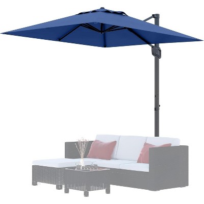 10' x 10' Heavy Duty Cantilever Patio Umbrella, Square Offset Aluminum Offset Sun Shade Outdoor Umbrella with 360-Degree Rotation for Backyard