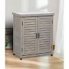 PAGED Outdoor Potting Bench with Storage Cabinet and Metal Table Top for Patio, Garden Furniture Wood Workstation, Grey - 2 of 4