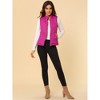 Allegra K Women's Stand Collar Lightweight Gilet Quilted Zip Vest - 3 of 4