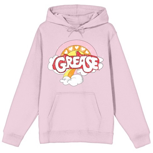 Grease Logo Long Sleeve Cradle Pink Adult Hooded Sweatshirt-large : Target