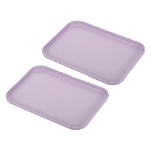 Unique Bargains PP Plastic Reusable Lightweight Durable Serving Tray 2 Pcs - 1 of 4