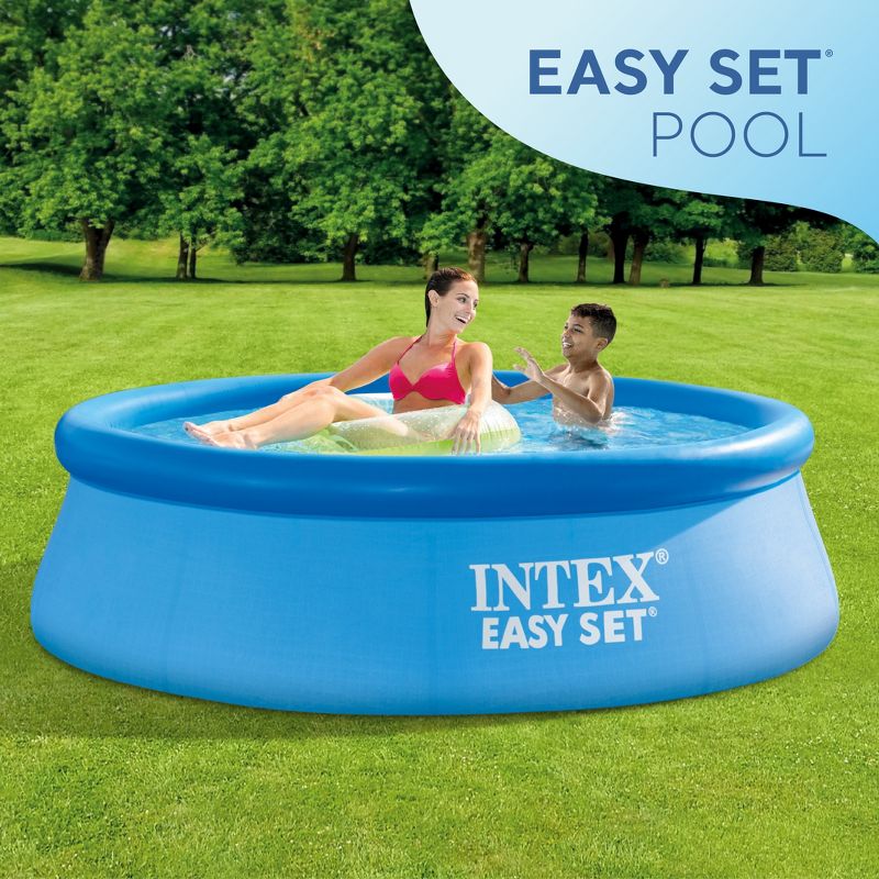 Intex 28110EH Easy Set 8 Foot x 30 Inch Round Inflatable Outdoor Backyard Above Ground Swimming Pool, 639 Gallons of Water, (Pool Only - No Pump)), 4 of 8